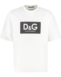 Dolce & Gabbana Baumwolle Baumwoll-t-shirt mit dreidimensionalem DG-logo in Braun für Herren Herren Bekleidung T-Shirts Kurzarm T-Shirts 