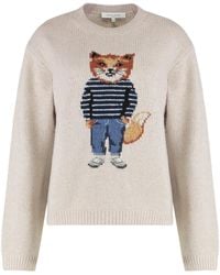 Maison Kitsuné - Sweater With Round Neckline - Lyst