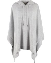 Burberry Wool Poncho in Grey Womens Clothing Jumpers and knitwear Ponchos and poncho dresses Grey 