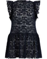 RED Valentino - Short Dress, Elegant With Floral Details And Cut-Outs - Lyst