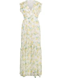 Philosophy Di Lorenzo Serafini - Long Dress With Floral Pattern And V-Neck - Lyst