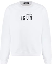 DSquared² - Cotton Crew-Neck Sweatshirt With Logo - Lyst