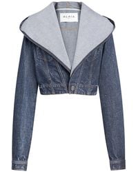 Alaïa - Hooded Denim Jacket - Lyst