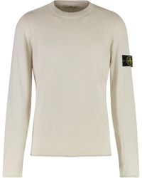 Stone Island - Cotton Blend Crew-Neck Sweater - Lyst