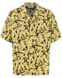 MSGM Short Sleeve Print Shirt - Yellow