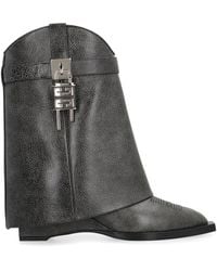 Givenchy - Shark Lock Cowboy Leather Ankle Boots - Lyst