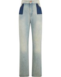 Philosophy Di Lorenzo Serafini - Denim Pants With A Straight Cut And High Waist - Lyst