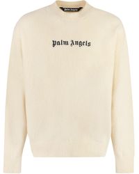 Palm Angels - Logo-embroidered Wool-blend Jumper - Lyst