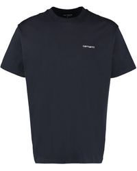 Carhartt Logo Cotton T-shirt - Blue