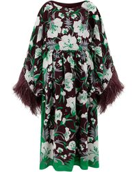 Valentino Garavani - Floral Dress With Bell Sleeves - Lyst