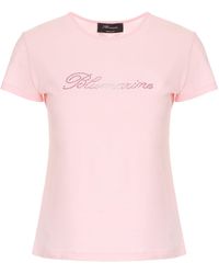 Blumarine Logo Cotton T-shirt - Pink