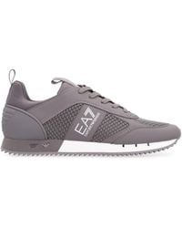 EA7 - Mesh And Vegan Leather Low-Top Sneakers - Lyst