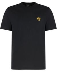 Versace - Embroidered Cotton T-Shirt - Lyst