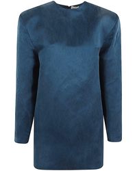 Saint Laurent - Satin Silk Dress - Lyst