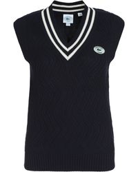 Sporty & Rich - Lacoste X - Zig Zag Knitted Vest - Lyst