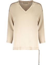 Herno - Blouse With Long Sleeves V-Neck - Lyst
