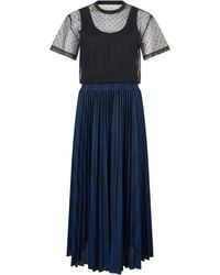 RED Valentino - Elegant Dress With Translucent Sleeves And Flowing Skirt - Lyst