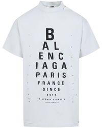 Balenciaga - Optical Cotton T-Shirt - Lyst