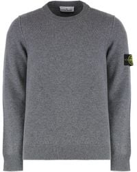 Stone Island - Wool-Blend Crew-Neck Sweater - Lyst