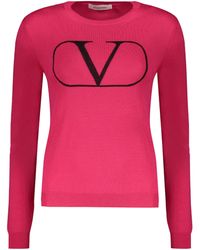 Valentino - Long Sleeve Crew-Neck Sweater - Lyst