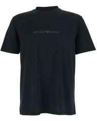 Emporio Armani - Logo Cotton T Shirt - Lyst