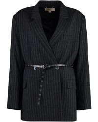 Michael Kors - Pinstripe Double Breasted Blazer - Lyst