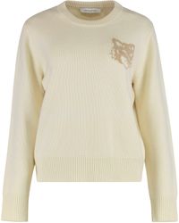 Maison Kitsuné - Round Neck Wool Sweater - Lyst