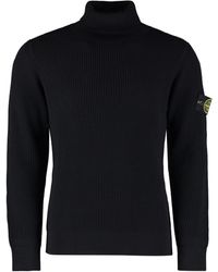 Stone Island Ribbed Sweater in White 