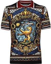 Dolce & Gabbana Printed Cotton Polo Shirt - Multicolor