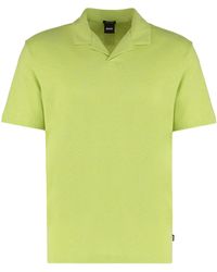 BOSS - Cotton-Linen Polo Shirt - Lyst