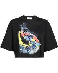 MSGM - Cotton Crop Top - Lyst