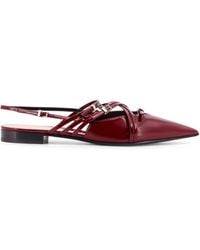 Gucci - Leather Slingback With Bands And Buckle - Lyst