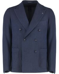 Tagliatore - Double-Breasted Virgin Wool Blend Jacket - Lyst