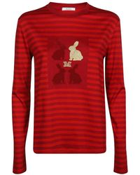Max Mara - Rabbit-Detail Striped T-Shirt - Lyst