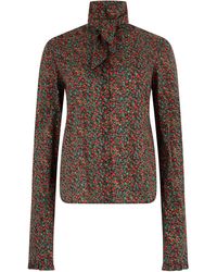 Philosophy Di Lorenzo Serafini - Elegant Shirt With Floral Pattern And High Collar - Lyst