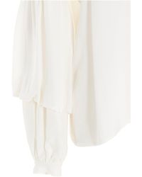 DI.LA3 PARI' - Puff-sleeve Silk Shirt Shirt And Blouse - Lyst