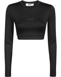 MSGM - Long Sleeve Crop Top - Lyst