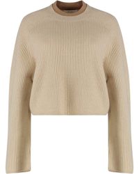 Max Mara - Wool And Cashmere Jersey With A Ribbed Knit - Lyst