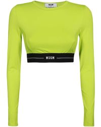MSGM - Long Sleeve Crop Top - Lyst
