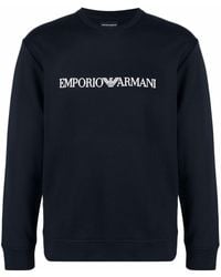 Emporio Armani - Logo Cotton Blend Sweatshirt - Lyst