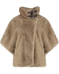 Pinko - Comodino Faux Fur Cape - Lyst