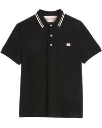 Tシャツ・カットソー VALENTINO GARAVANI Black Cotton Polo Shirt VALENTINO GARAVANI Toile Iconographe Cotton-Jersey Polo