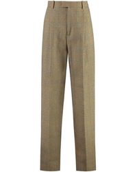 Bottega Veneta - Prince Of Wales Checked Wool Trousers - Lyst