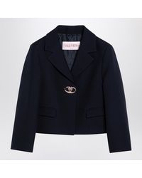Valentino Garavani - Single-Breasted Crop Jacket - Lyst
