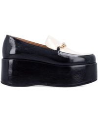 Ganni - Bicolor Patent Platform Loafers - Lyst