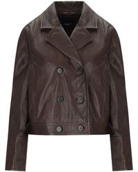Weekend by Maxmara - Sub Cioccolato Double-Breasted Jacket - Lyst