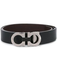 Ferragamo - Reversible Leather Gancini Buckle Belt - Lyst