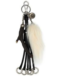 Prada Cerulean Leather Key Ring in Blue | Lyst