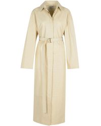 Sportmax - Ivory Leather Trench Coat - Lyst