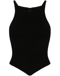Courreges - Logo-Embroidered Ribbed Tank Top - Lyst